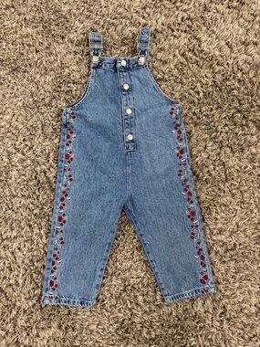 Classic Blue Denim Overalls for girl size 2 T like new worn once beautiful jean
